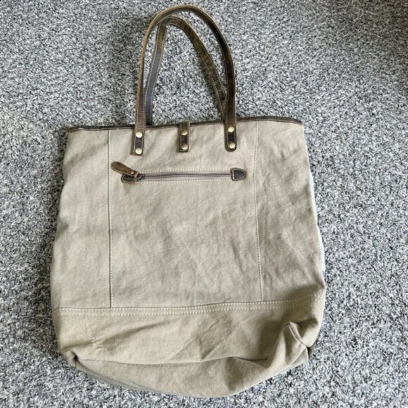 Myra Bag Weekender Travel Bag Western Leather Aztec Tote Shoulder Bag Large New - Picture 4 of 10